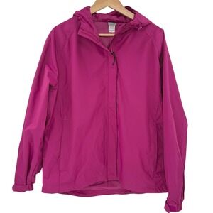 C9 by Champion Womens Magenta Pink Hooded Windbreaker Rain Jacket XL